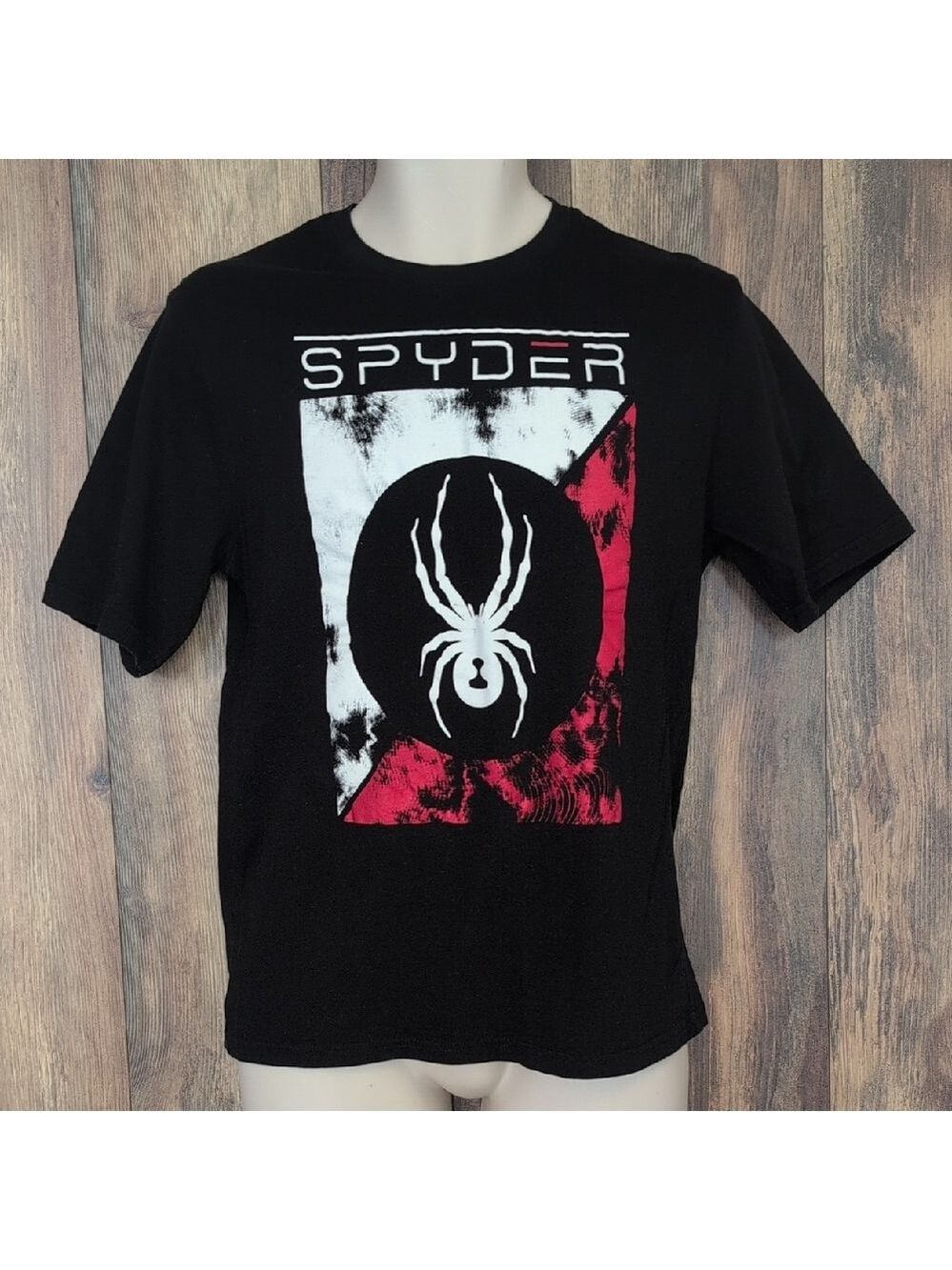 Spyder Black Tee with Red and White Spider Design M M309